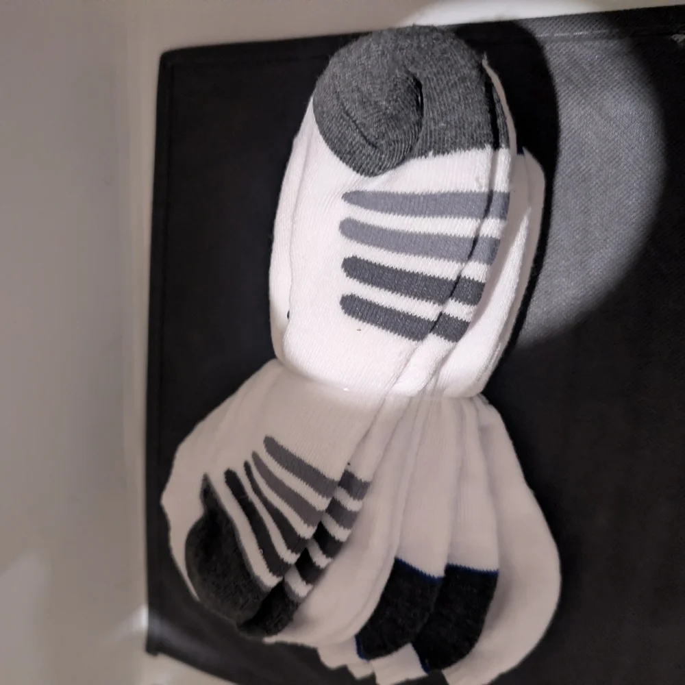 White and Black Men's Athletic Socks